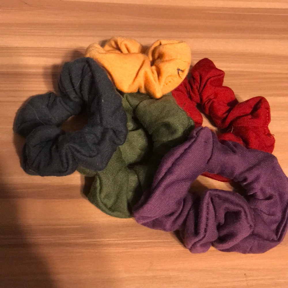 Multi-colored scrunchies
